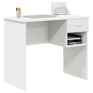 vidaXL Schreibtisch mit Regal Weiß 90 x 49,5 x 75 cm Holzwerkstoff 869266