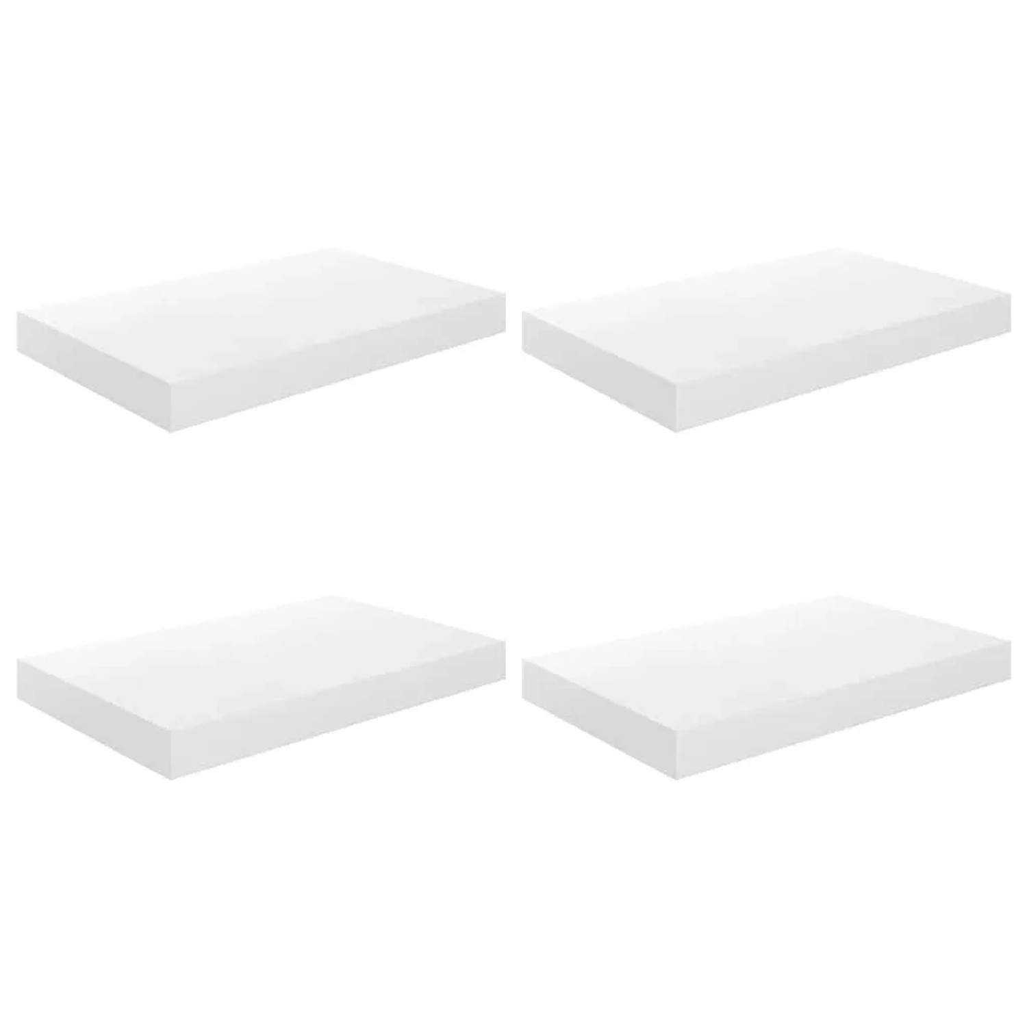 vidaXL Schweberegale 4 Stk Hochglanz-Weiß 40x23x3,8 cm MDF 323744