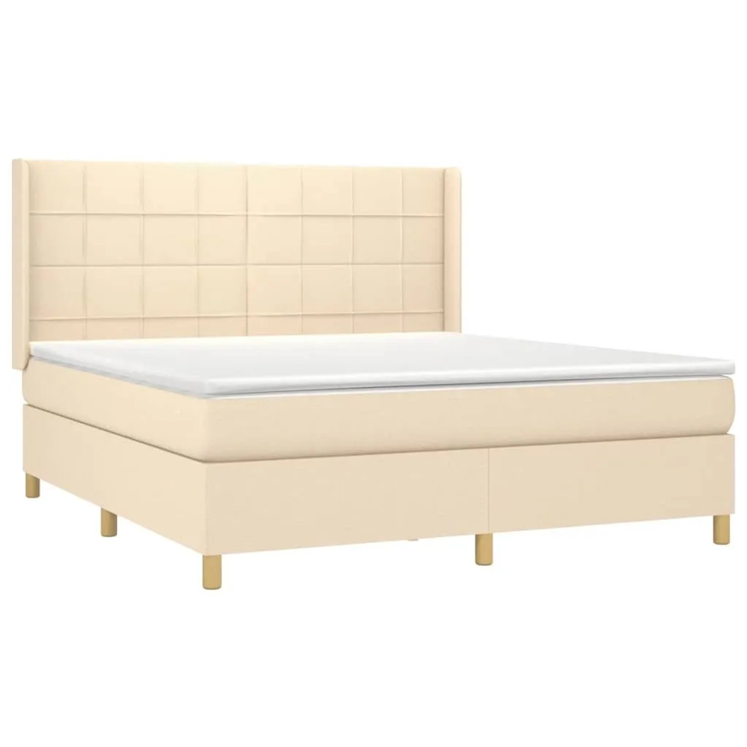 vidaXL Boxspringbett mit Matratze Creme 180x200 cm Stoff 3132014 günstig online kaufen