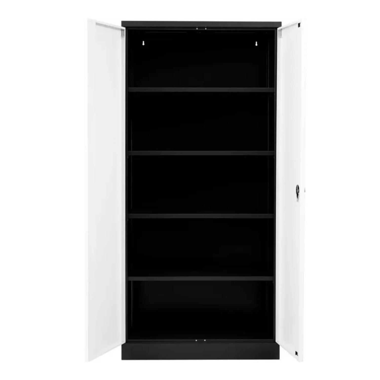 PROREGAL Stahlschrank Bee 6 Fachböden HxBxT 195 x 92 x 42 cm Pulverbeschichtetes Fachbodenmaterial Schwarz & Grau