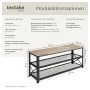 Tectake Schuhregal Blackpool Industrial Style Holz und Stahl 101 x 30 50 x 45 50 cm Industrial Holz Hell Eiche Sonoma_6