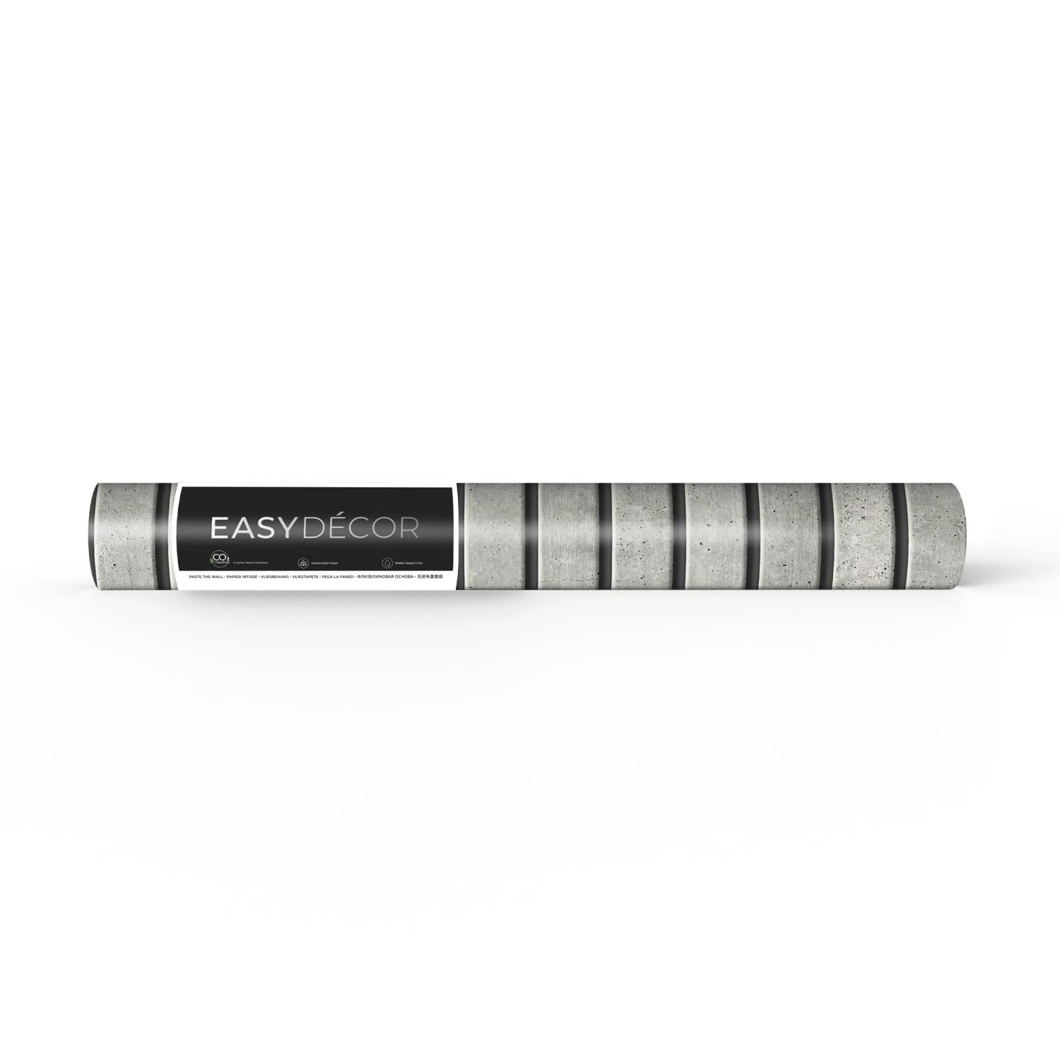 Easy Decor Vliestapete Beton, graue Rolle mit Streifen, 10 m x 52 cm.