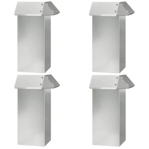4er Set vidaXL Schneckenzaun, silberner Beetzaun aus verzinktem Stahl, 13,5x13,5x25 cm.