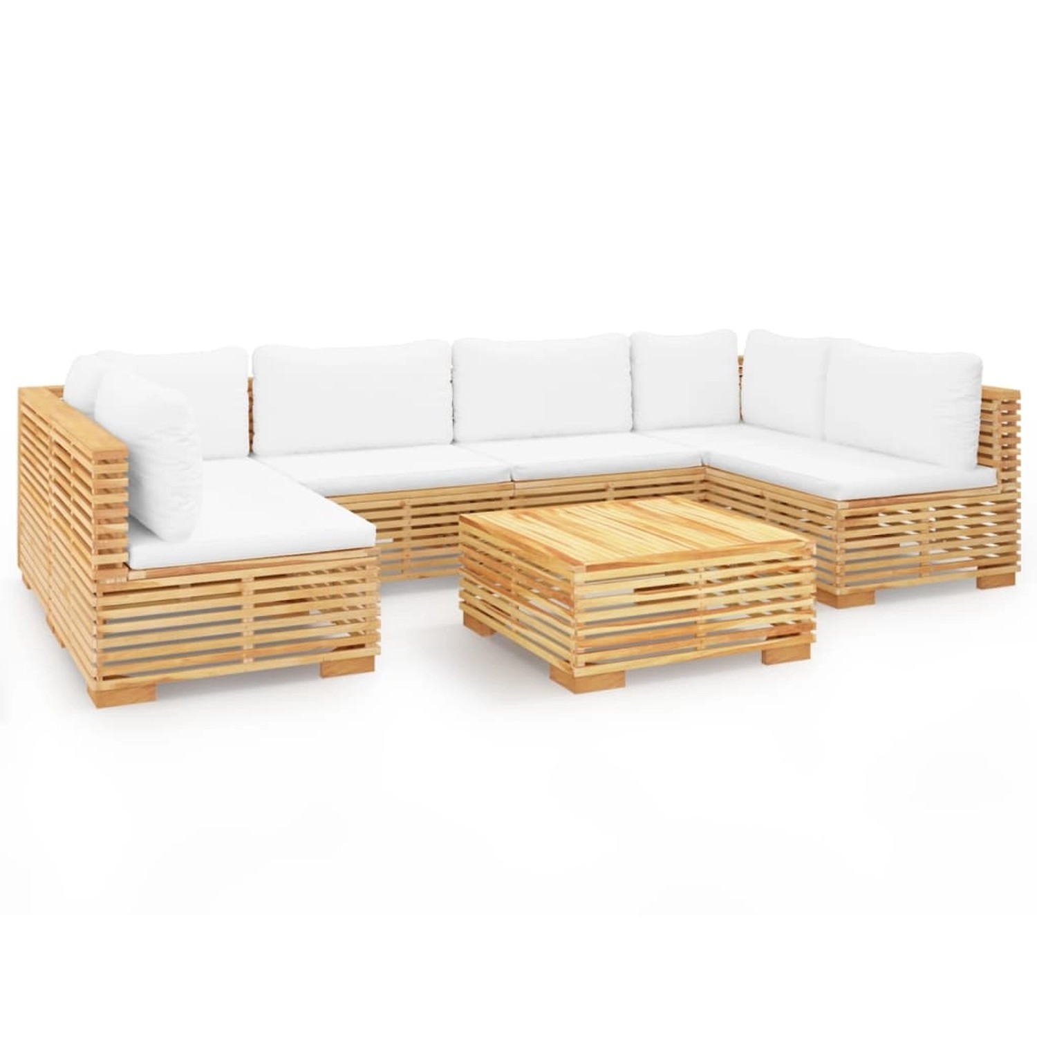 Vidaxl 7-tlg. Garten-lounge-set Mit Kissen Massivholz Teak günstig online kaufen