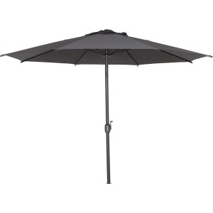 Siena Garden Marktschirm, Ø 300 cm, anthrazit, mit Kurbel und Neigungsfunktion.