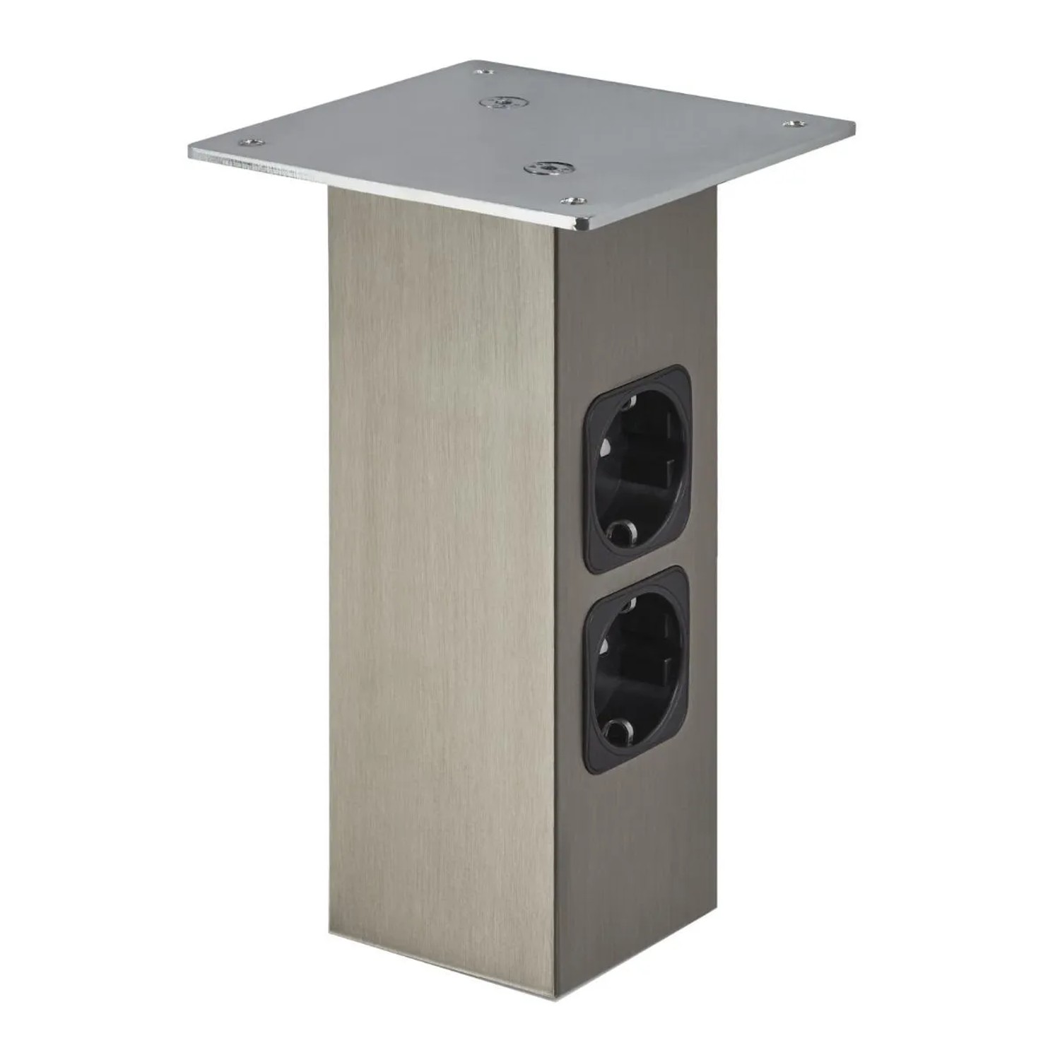 SOTECH Barkonsole Gerade Höhe 210 mm 120 x 120 mm Edelstahloptik mit Steckdosen