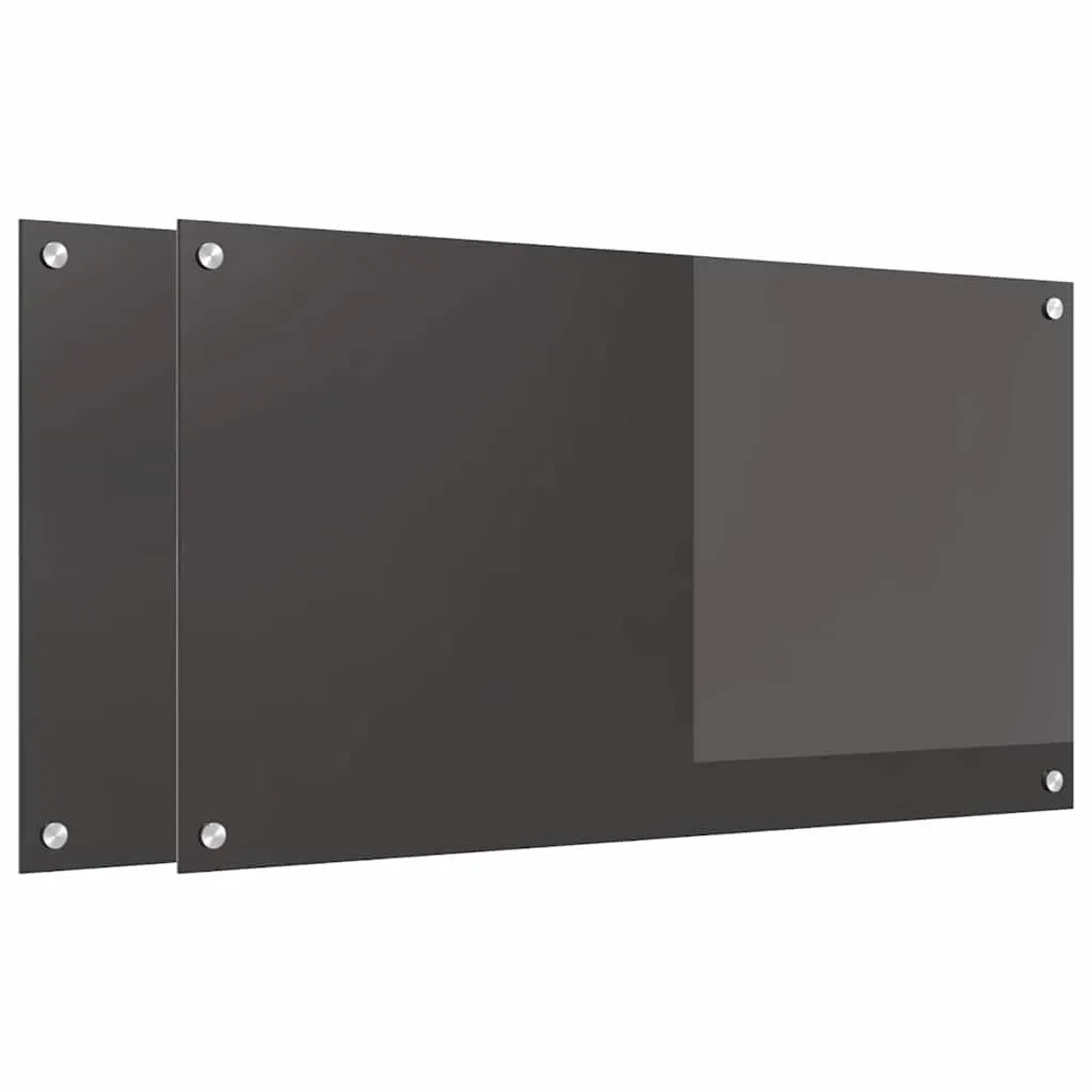 vidaXL Küchenrückwand 2 Stk Dunkelgrau 90 x 50 cm Gehärtetes Glas 3415465