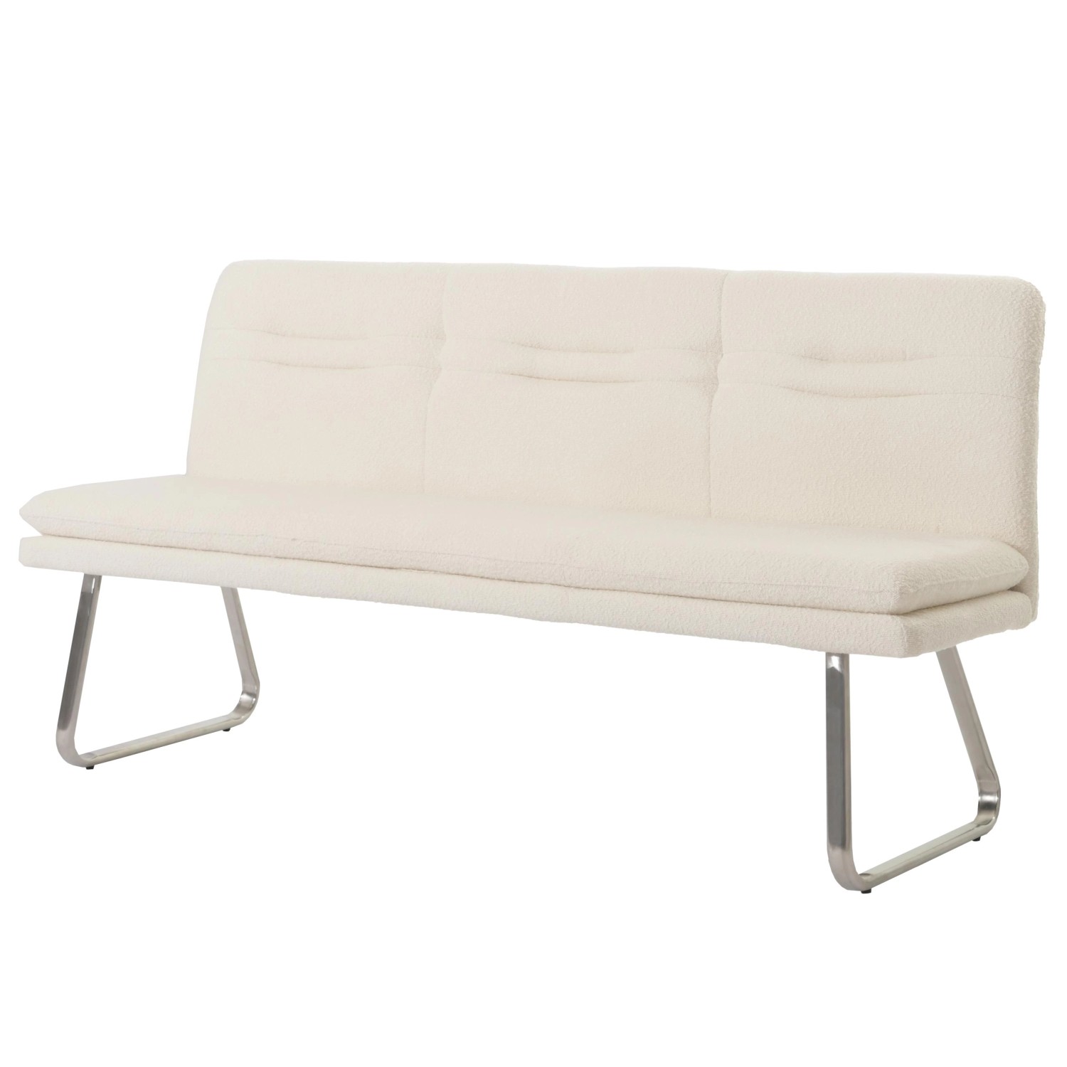 BERLINLODGE Sitzbank 93x180x58cm Sitzhöhe 51cm Lehne Stoff/Textil Boucle Ed günstig online kaufen