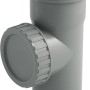 Marley HT-Reinigungsrohr DN 90 aus grauem Kunststoff für Abwasserleitungen.