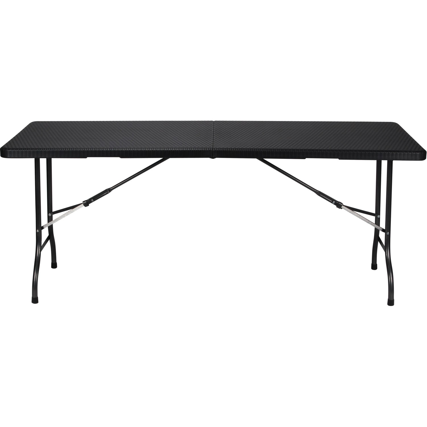 Schwarzer, rechteckiger Perel Klapptisch (75x180 cm) für Garten & Balkon.