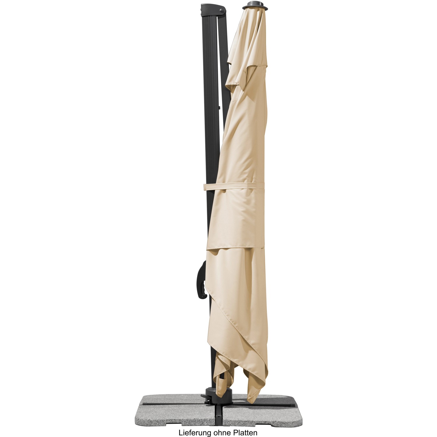 Schneider Ampelschirm Rhodos Grande 400 cm x 300 cm Natur mit Kurbel