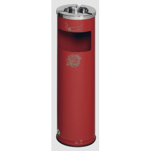 PROREGAL Robuster Kombiascher Mit Poliertem Aschereinsatz 11,6 Liter HxBxT 66 x 20 x 20 cm Verzinkter Stahl Rot