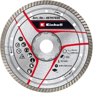 Einhell Diamant-Trennscheibe 180mm für Fliesenschneider, Zubehör für Winkelschleifer.