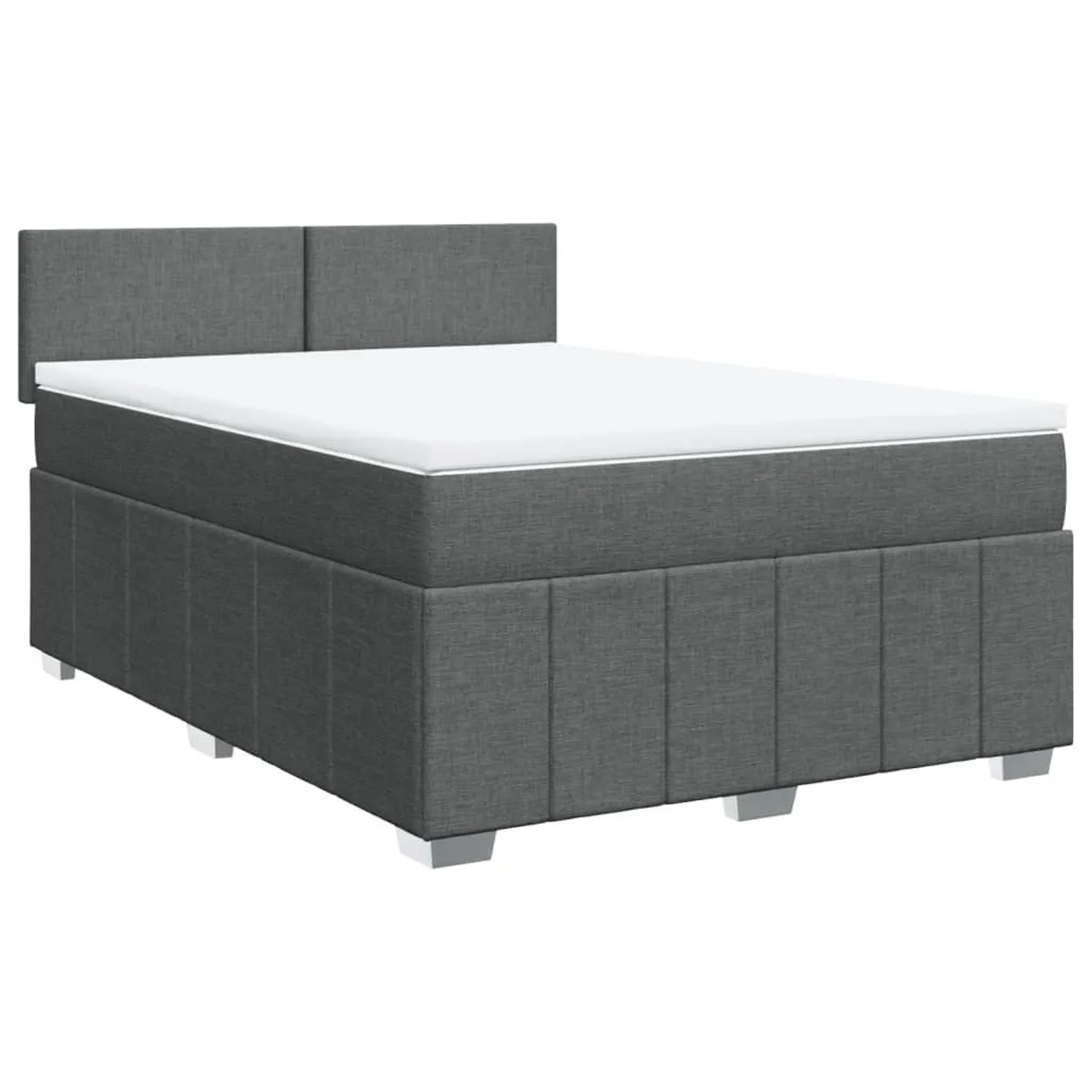 vidaXL Boxspringbett mit Matratze Dunkelgrau 160x200 cm Stoff 3287113 günstig online kaufen