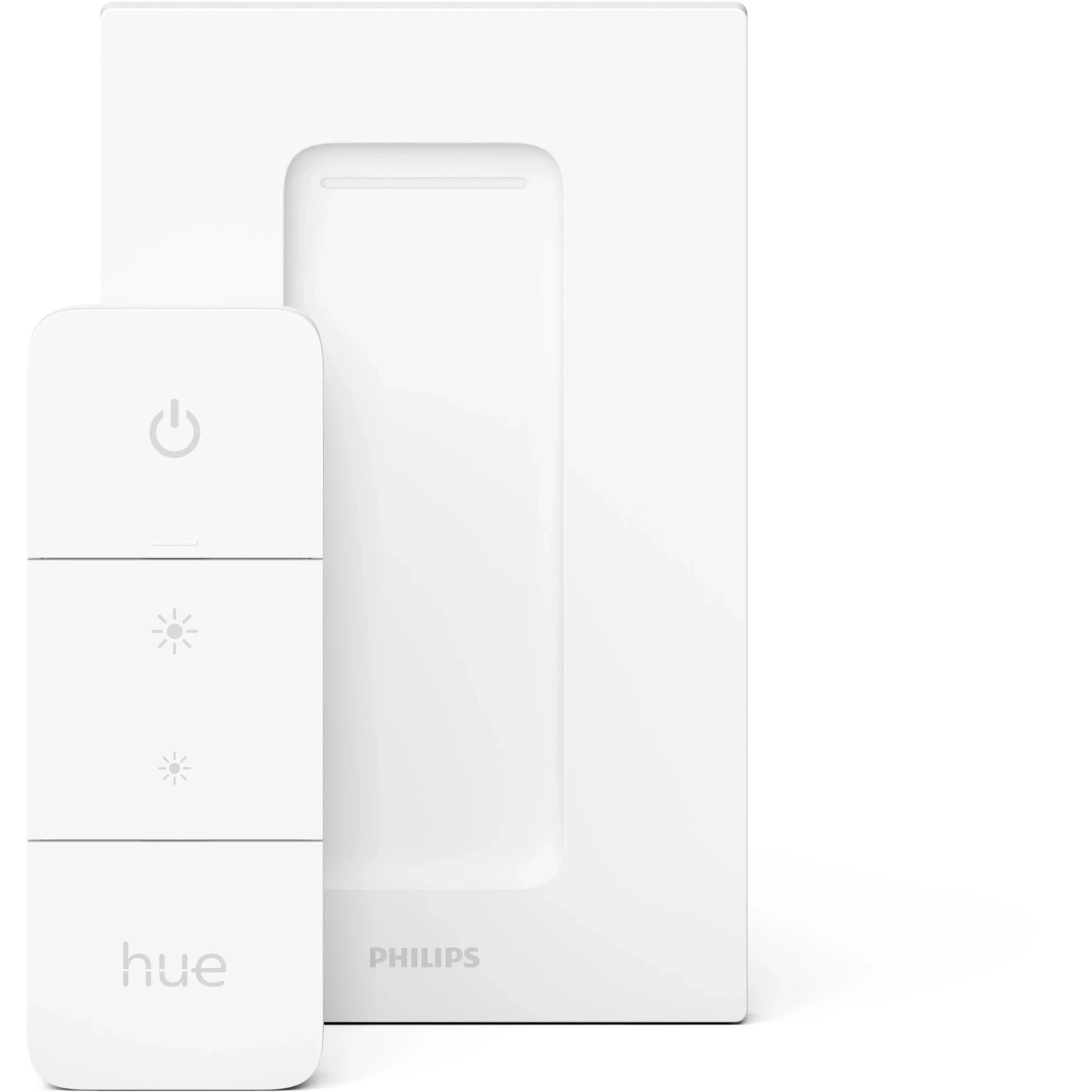 Philips Hue Dimmer Schalter, weiße Fernbedienung zur Steuerung von Hue Leuchten.
