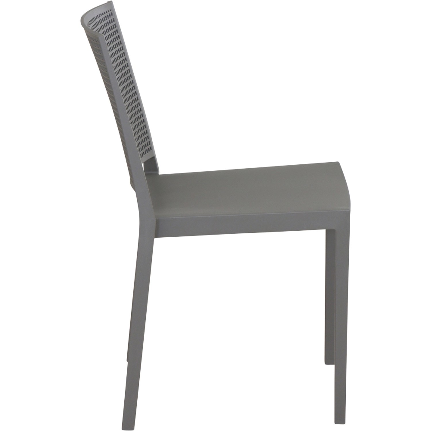 Grauer Siena Garden Stapelstuhl Square, 56x46x80 cm, ideal für Garten und Balkon.