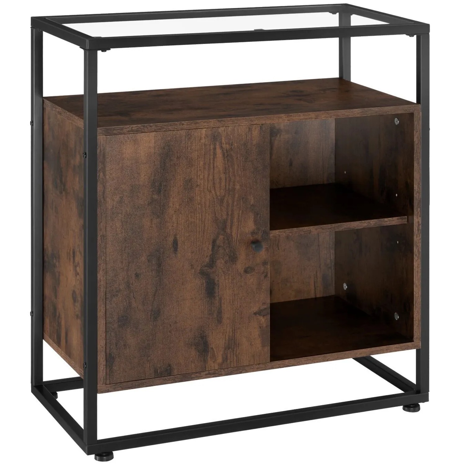 Tectake Kommode Conventry Industrial Style Holz und Stahl  70 x 38 x 80 50 cm Industrial Holz Dunkel  Rustikal