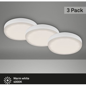 Briloner LED-Einbauleuchte Plat 3er-Set, weiße, runde Einbaustrahler mit neutralweißem Licht.