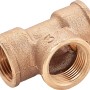 Gewinde-T-Stück aus Rotguss, 24,1 mm (Rp 3/4) für Sanitär und Heizung.