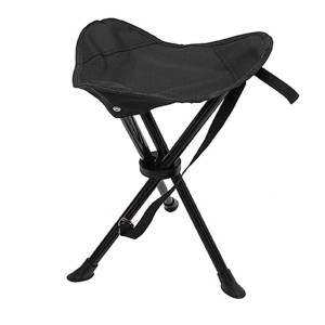 Schwarzer Mojawo 3-Bein Campinghocker/Anglerhocker mit Tragegurt.