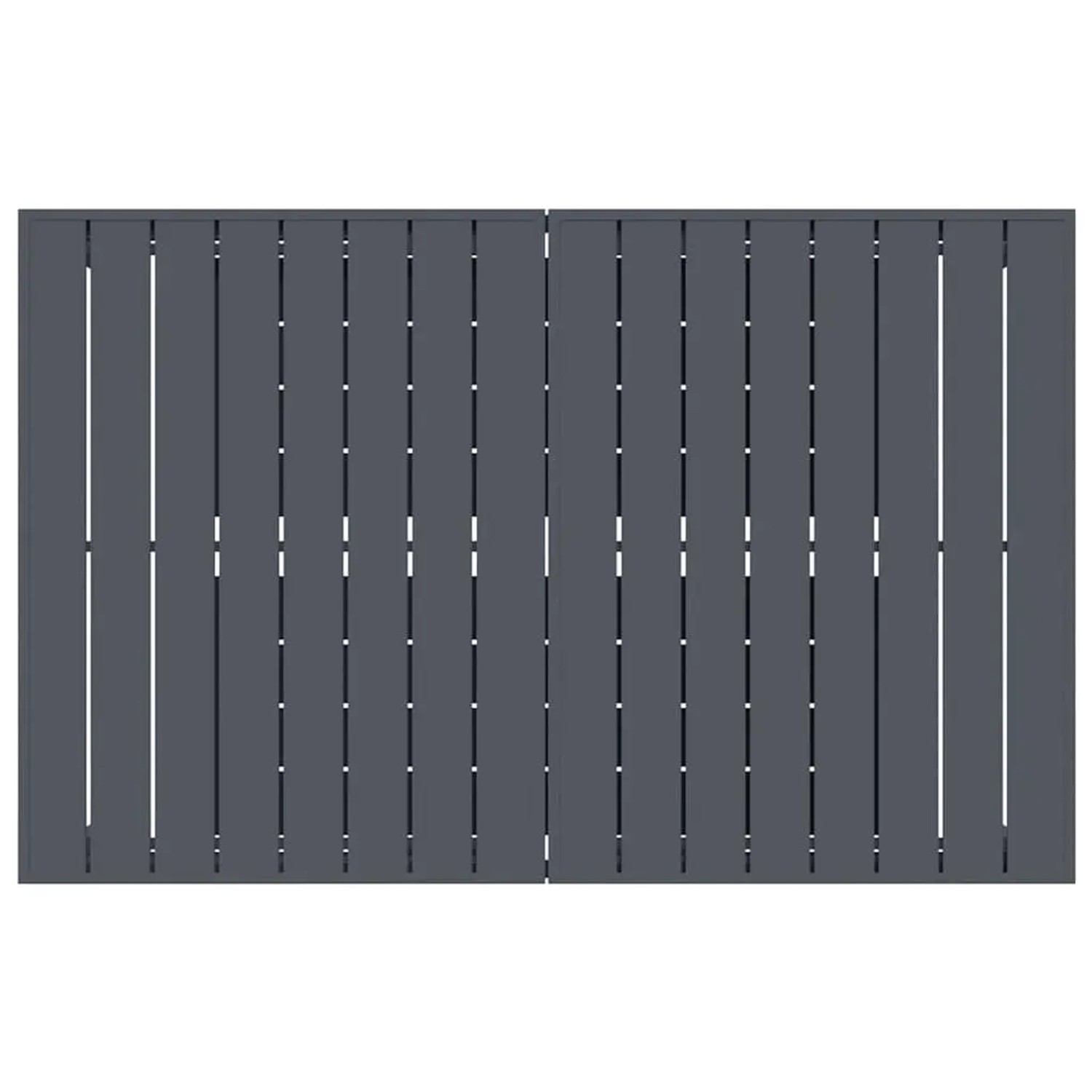 Graue vidaXL Garten Essgruppe, 9-teilig, aus Poly Rattan. Tischplatte in Lattenoptik.