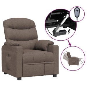 vidaXL Relaxsessel Elektrisch Taupe Stoff 3143499