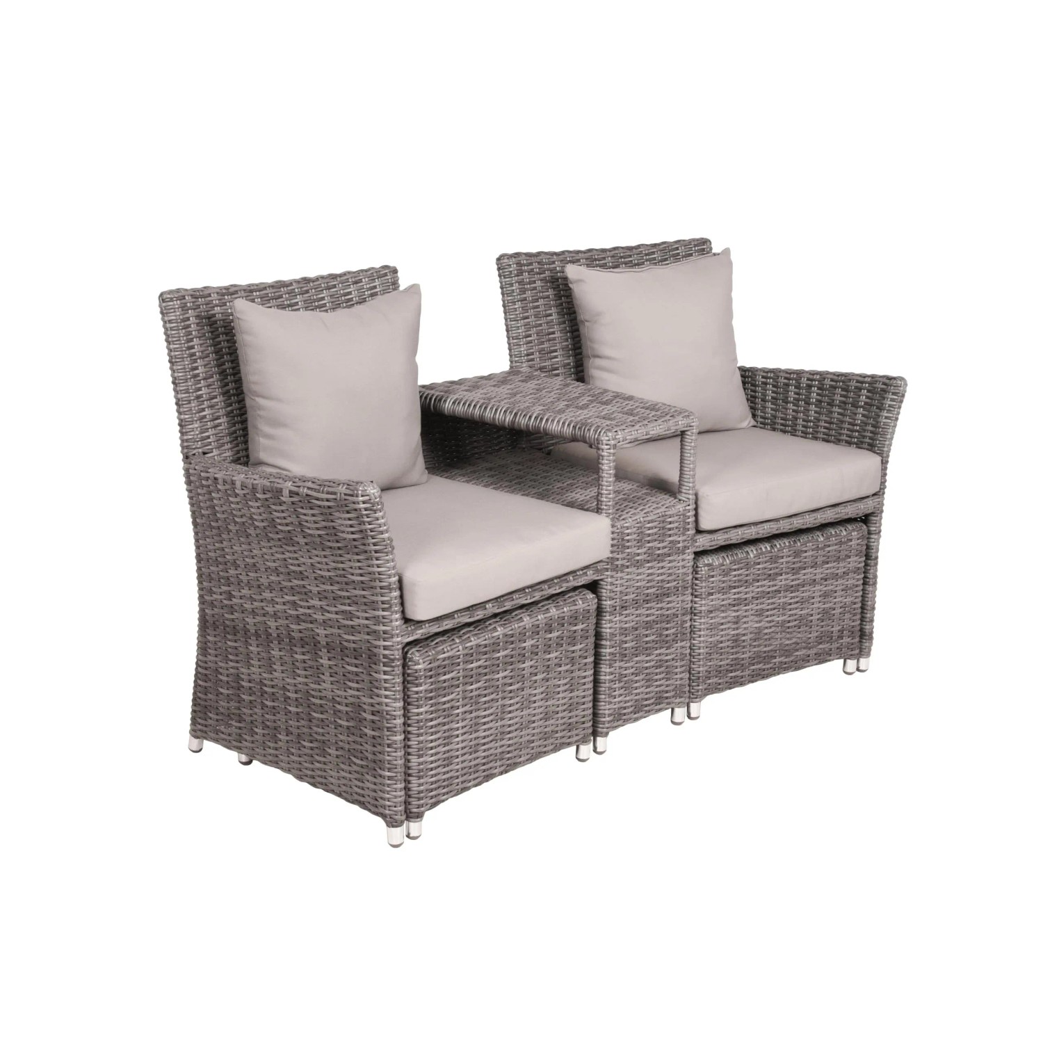 DELUKE Gartenstuhl URBAN Hocker Kunststoff Grau Relaxsessel Wetterfest Gartenstühle Outdoor