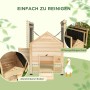 PawHut Entenstall aus Holz mit Kippdach und Doppeltür, leicht zu reinigen.