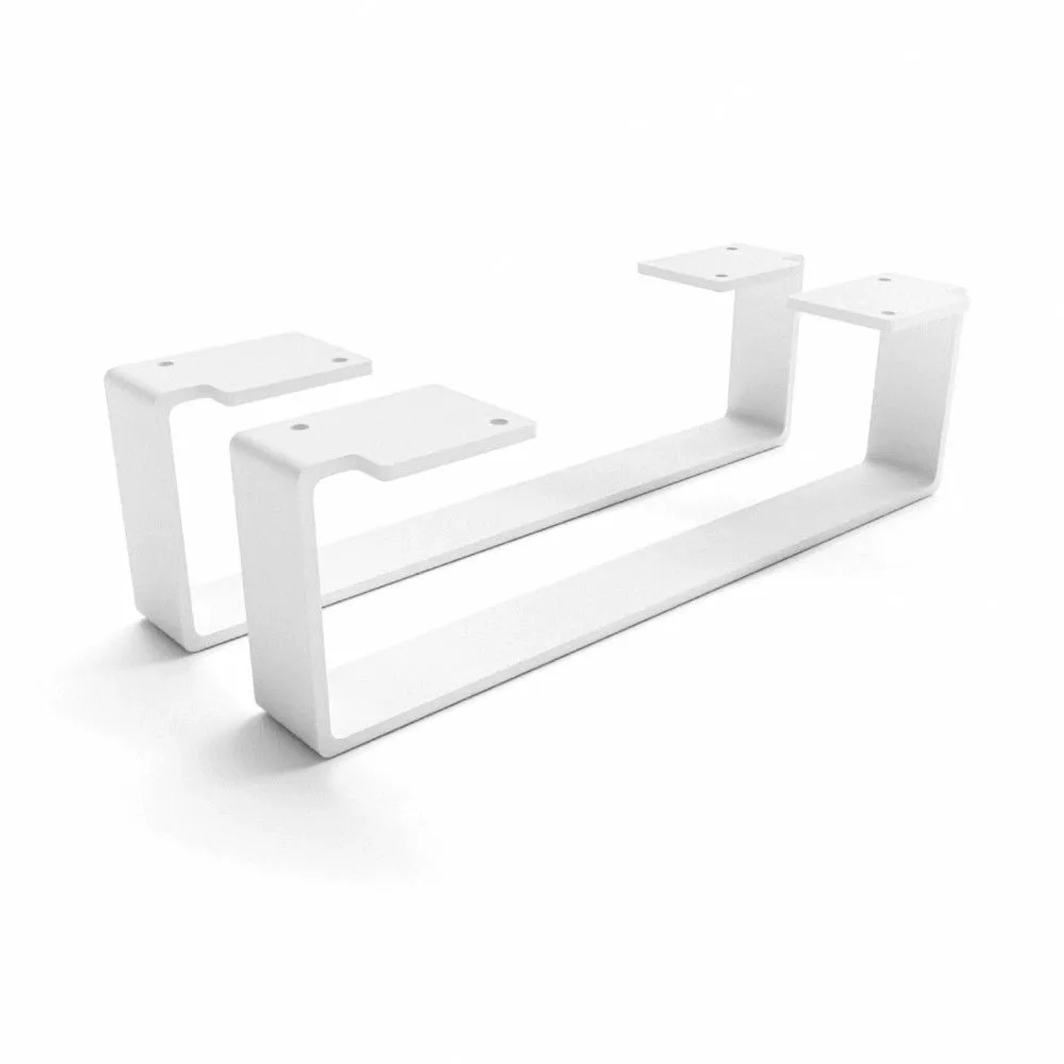HEVVA Möbelfüße LUXEMBURG 10 cm Hoch 35 cm Tief 2er Set Weiß