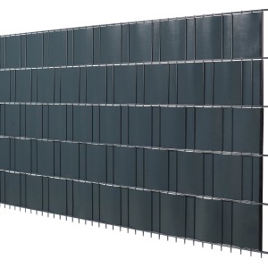 Floraworld PVC Sichtschutzrolle in Anthrazit für Doppelstabmattenzaun.