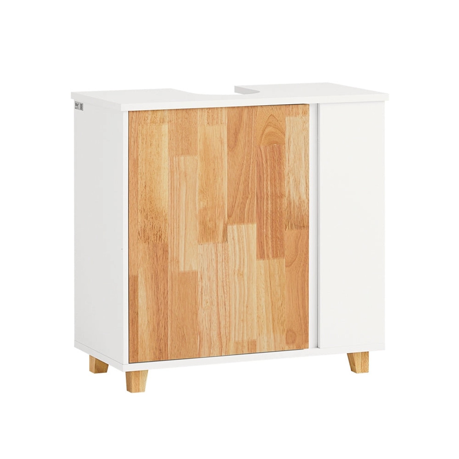 SoBuy Waschbeckenunterschrank mit 2 offenen Fächer Holz Weiß 60 cm BZR75-W günstig online kaufen