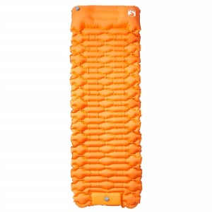 vidaXL Selbstaufblasende Isomatte mit Kissen Orange 4007104