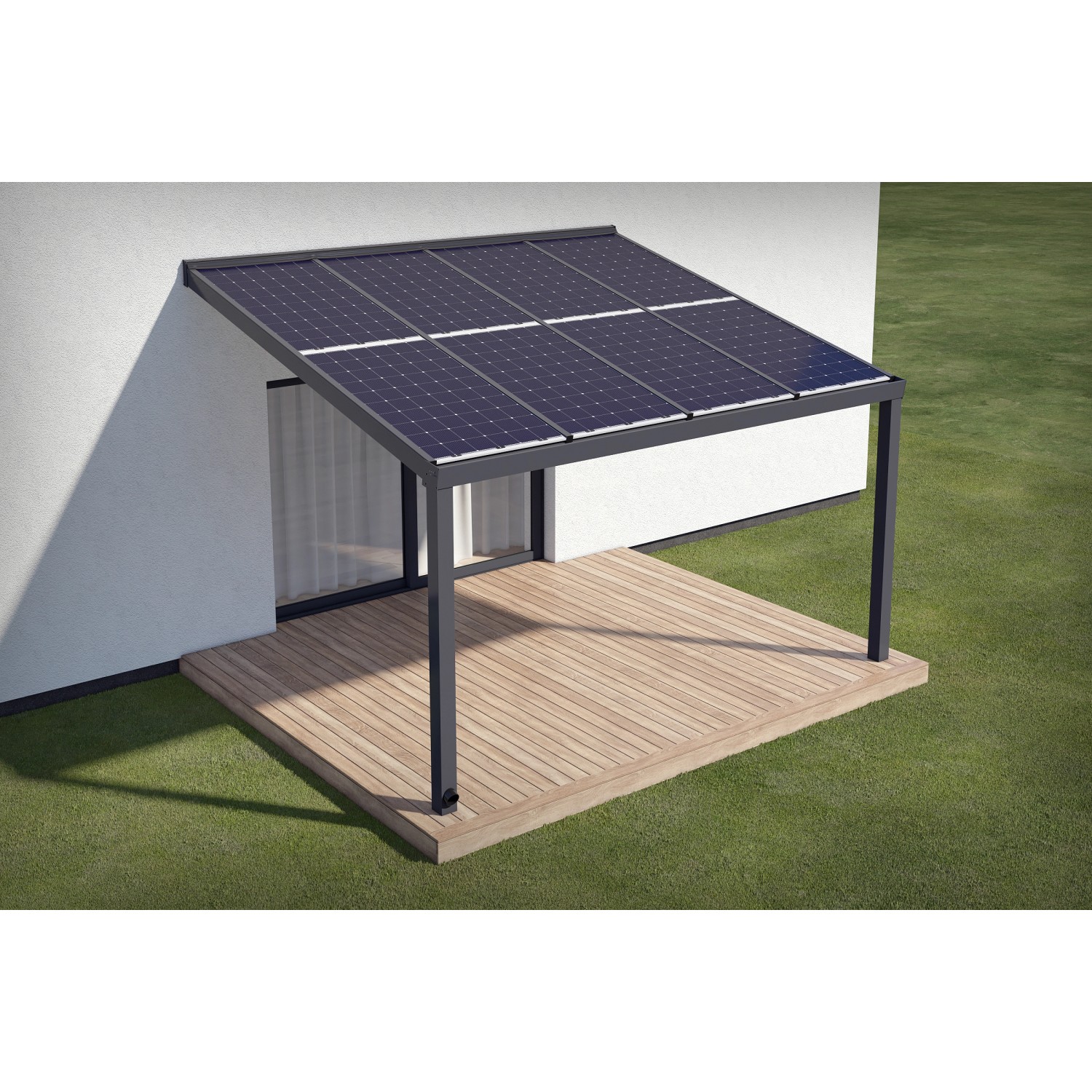 ePIT PV-Terasse 2,96 kW Neigung 12° Anthrazit 434 cm x 357 cm Regenabfluss günstig online kaufen