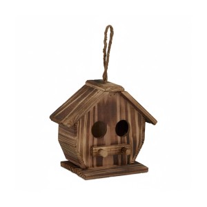 Relaxdays Vogelhaus Holz Natur Gebrannt 28,5 cm x 19 cm x 10,5 cm 0,3 kg