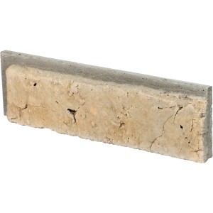 Stegu Verblender Monsanto Beige, ein einzelner Riemchen mit Backsteinoptik und grauer Fuge.