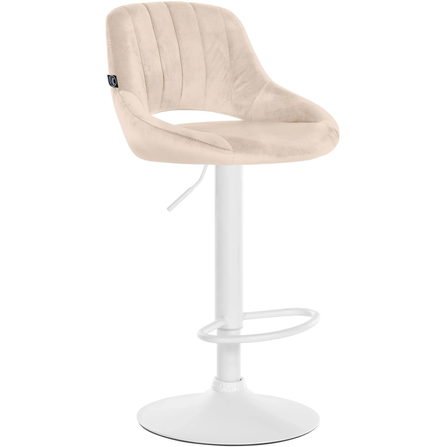 DELUKE Barhocker SEGAD Samt Creme 47x48x85cm Weiß Barstuhl Mit Lehne Tresenhocker Tresenstuhl