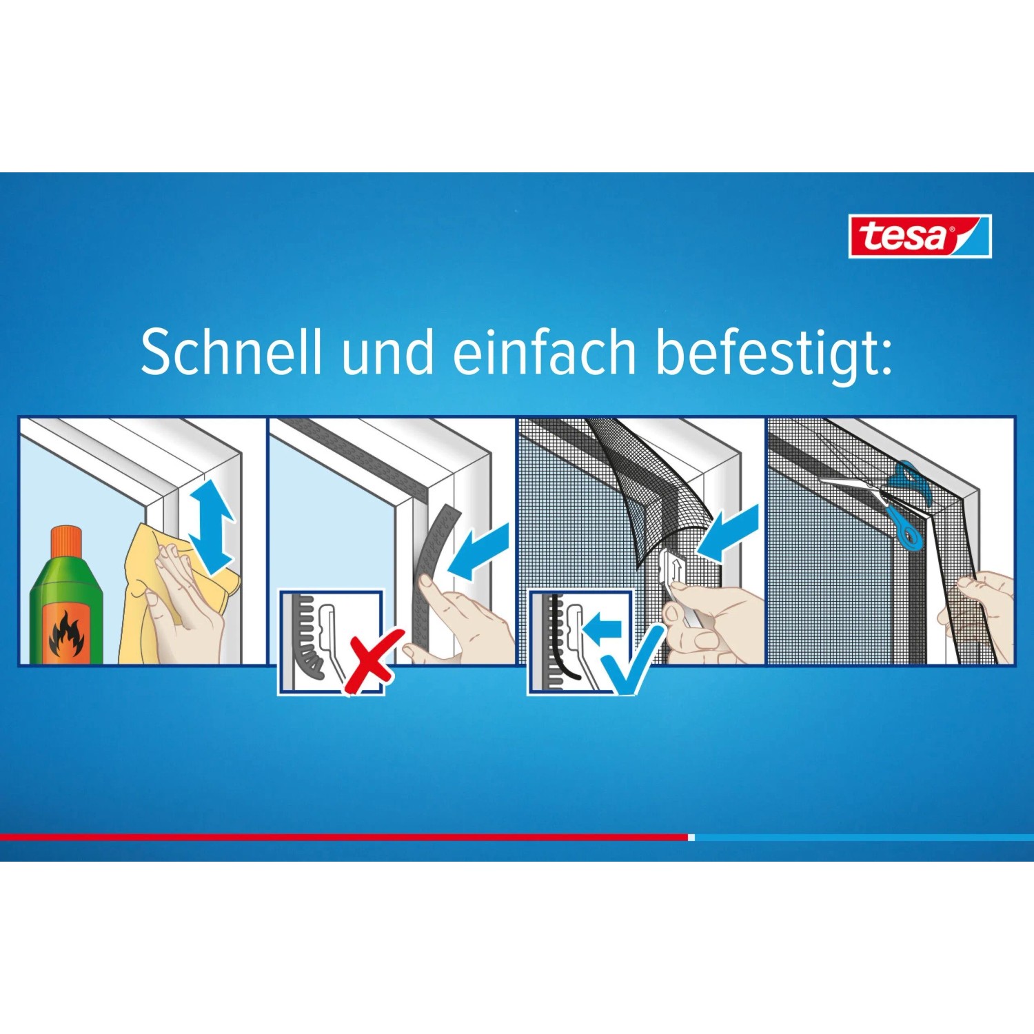 Montageanleitung: tesa® Insect Stop 2in1 Pollen- und Fliegengitter Fenster, anthrazit.