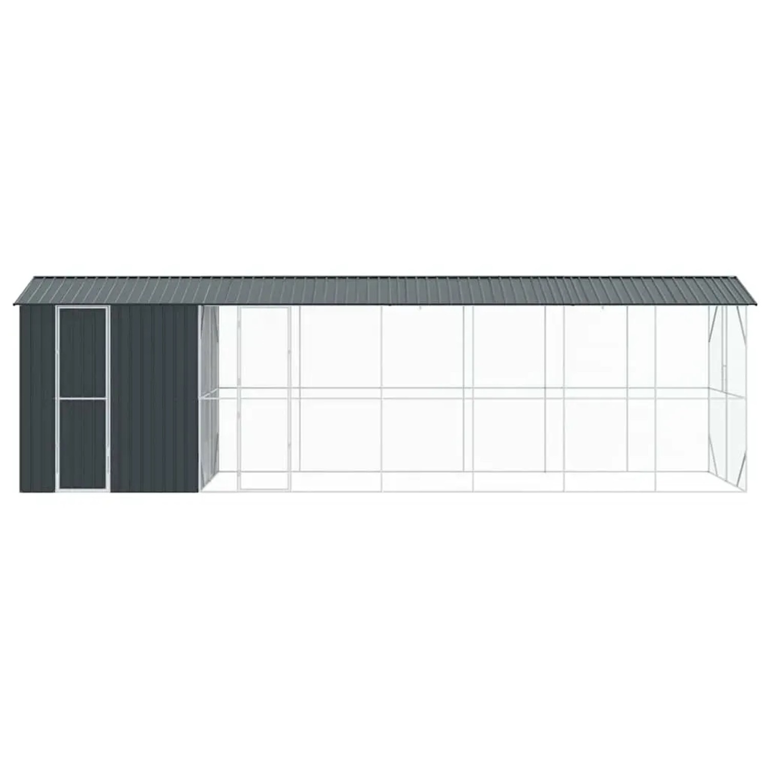 vidaXL Vogelkäfig Anthrazit 860 x 208 x 247 cm Verzinkter Stahl 3325155_6
