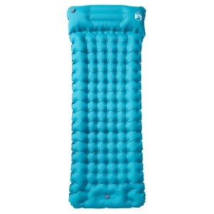 vidaXL Selbstaufblasende Isomatte mit Kissen Blau 4007096