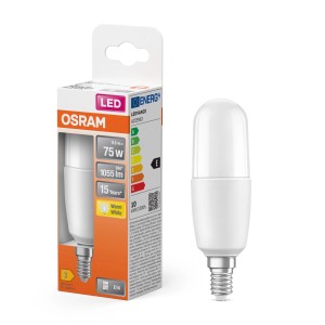 Osram LED-Leuchtmittel E14, 9W, warmweiß, 1050lm. Kompakte LED Lampe mit E14 Sockel.