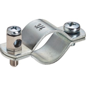 Silberne Erdungsschelle, verzinkt, 20 mm (3/4 Zoll) für Elektroinstallationen.