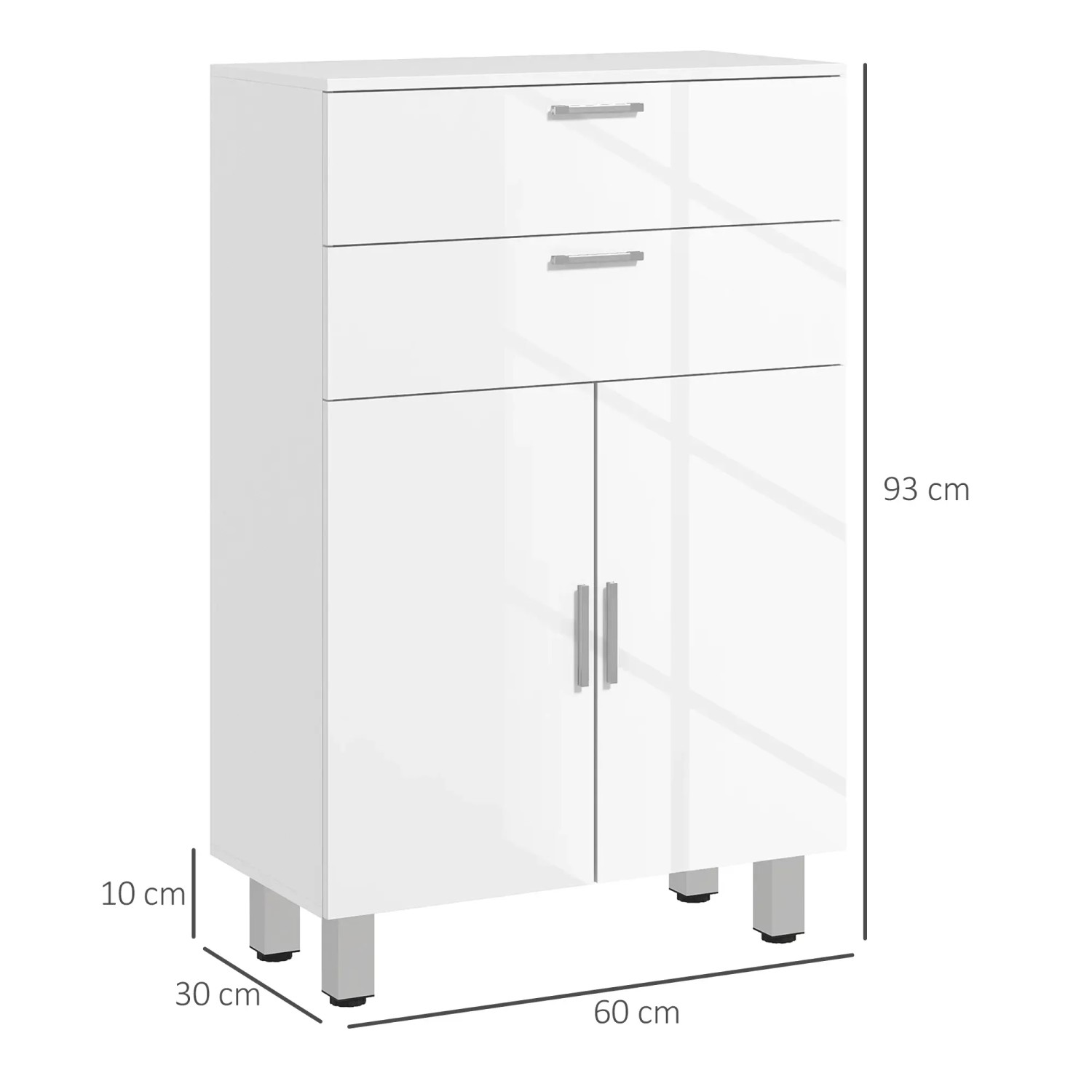 kleankin Badschrank 60 x 30 x 93 cm Weiß kaufen bei OBI