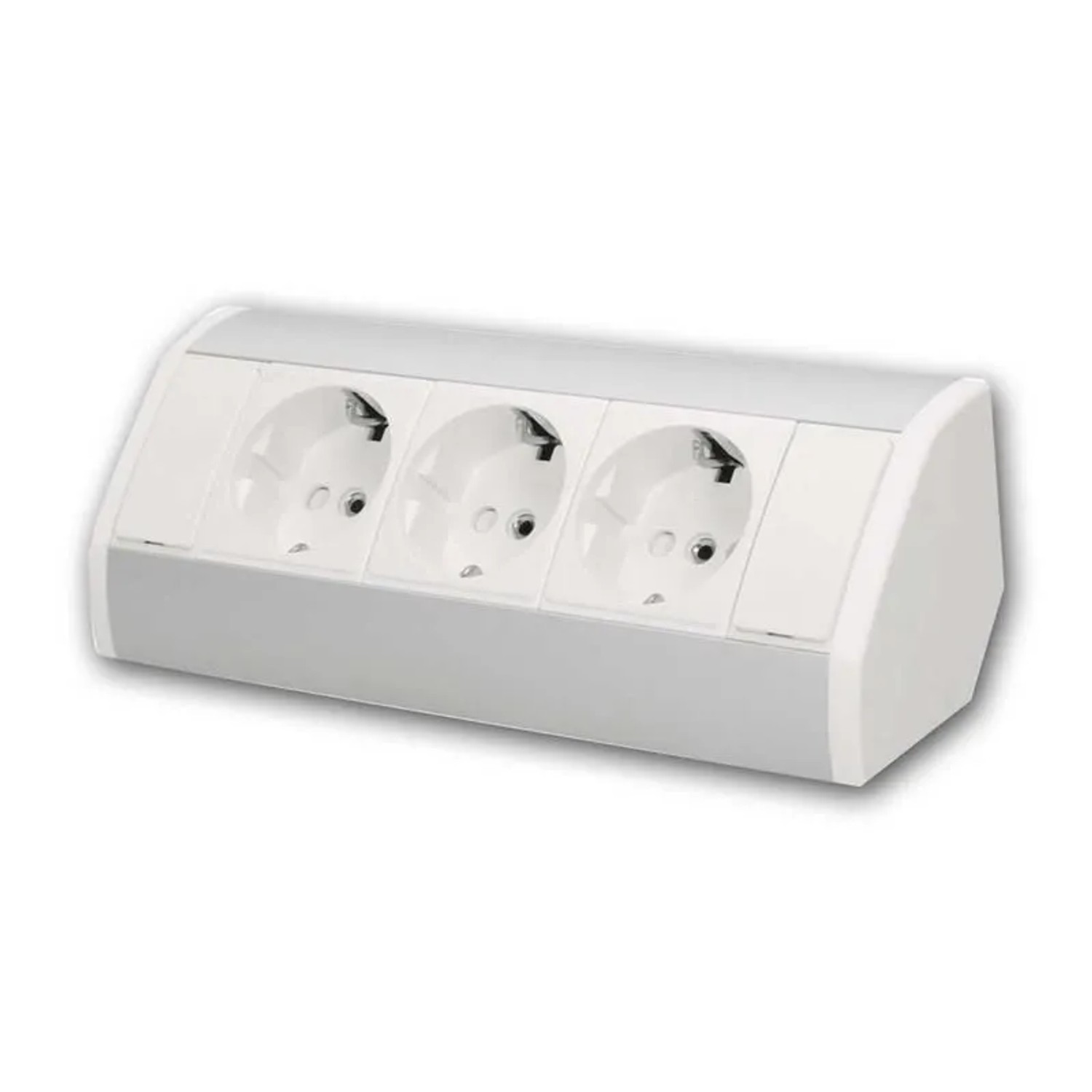 Orno Aufbau-Steckdose 3-fach Warmweiß Silber 230V 3680W 06m Kabe