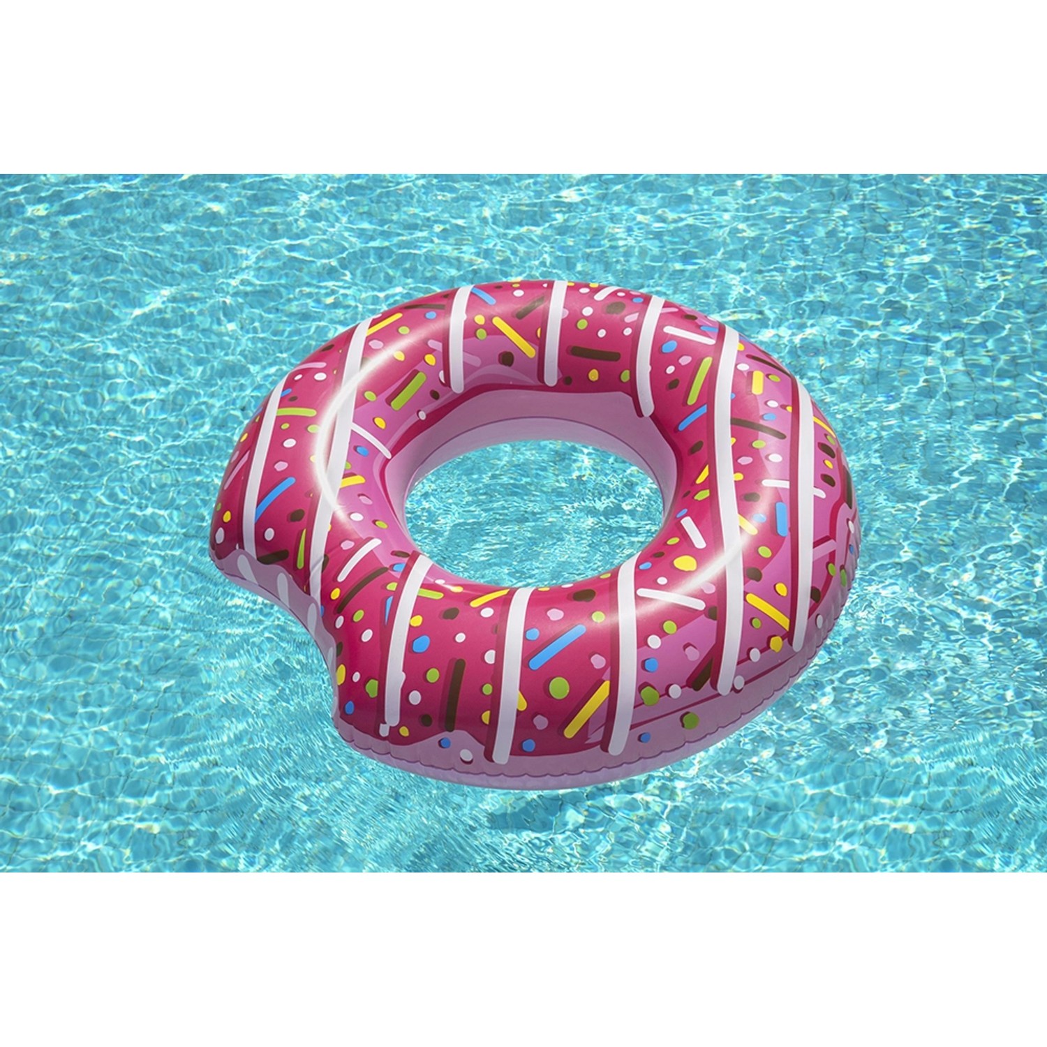 Bestway Schwimmring Donut, Ø 94 cm, rosa, im Wasser. Badespaß im Sommer!