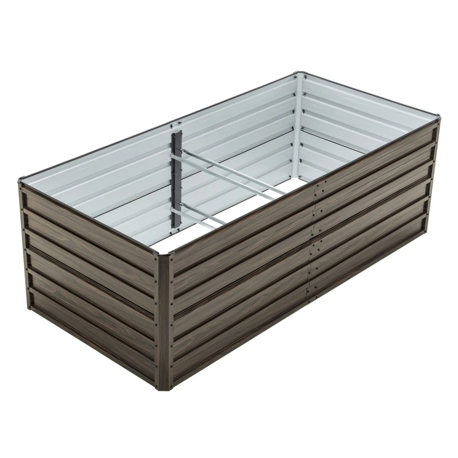 PXloue Hochbeet Braun mit Offenem Boden Schwerlast Pflanzbeet Holzmaserung für Garten Terrasse Balkon 190x90x64cm