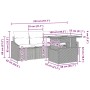 Beiges 5-teiliges Garten-Sofa-Set aus Poly Rattan mit Tisch und Kissen, vidaXL. Gartenmöbel für Terrasse und Garten.