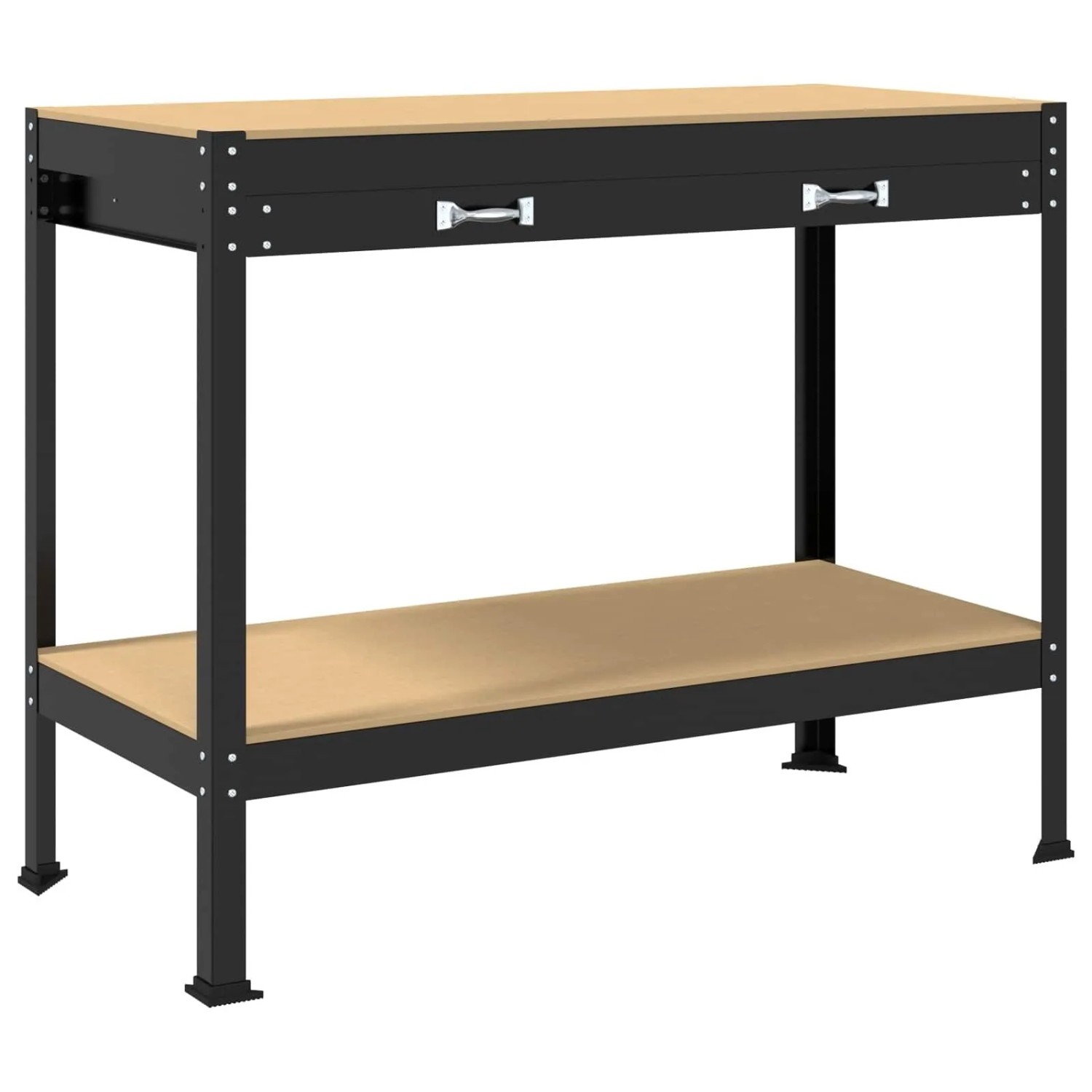 vidaXL Werkbank Schwarz 114 x 54 x 91 cm Sperrholz und Metall 42020126