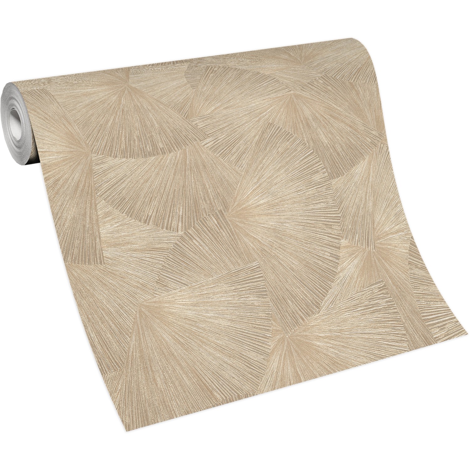 Erismann Vliestapete mit Fächermotiv in Beige/Gold, Guido Maria Kretschmer Fashion for Walls 3.