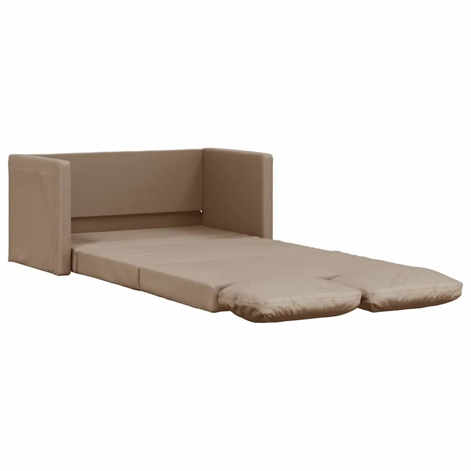 vidaXL Bodensofa mit Schlaffunktion Cappuccino-Braun Kunstleder 353976