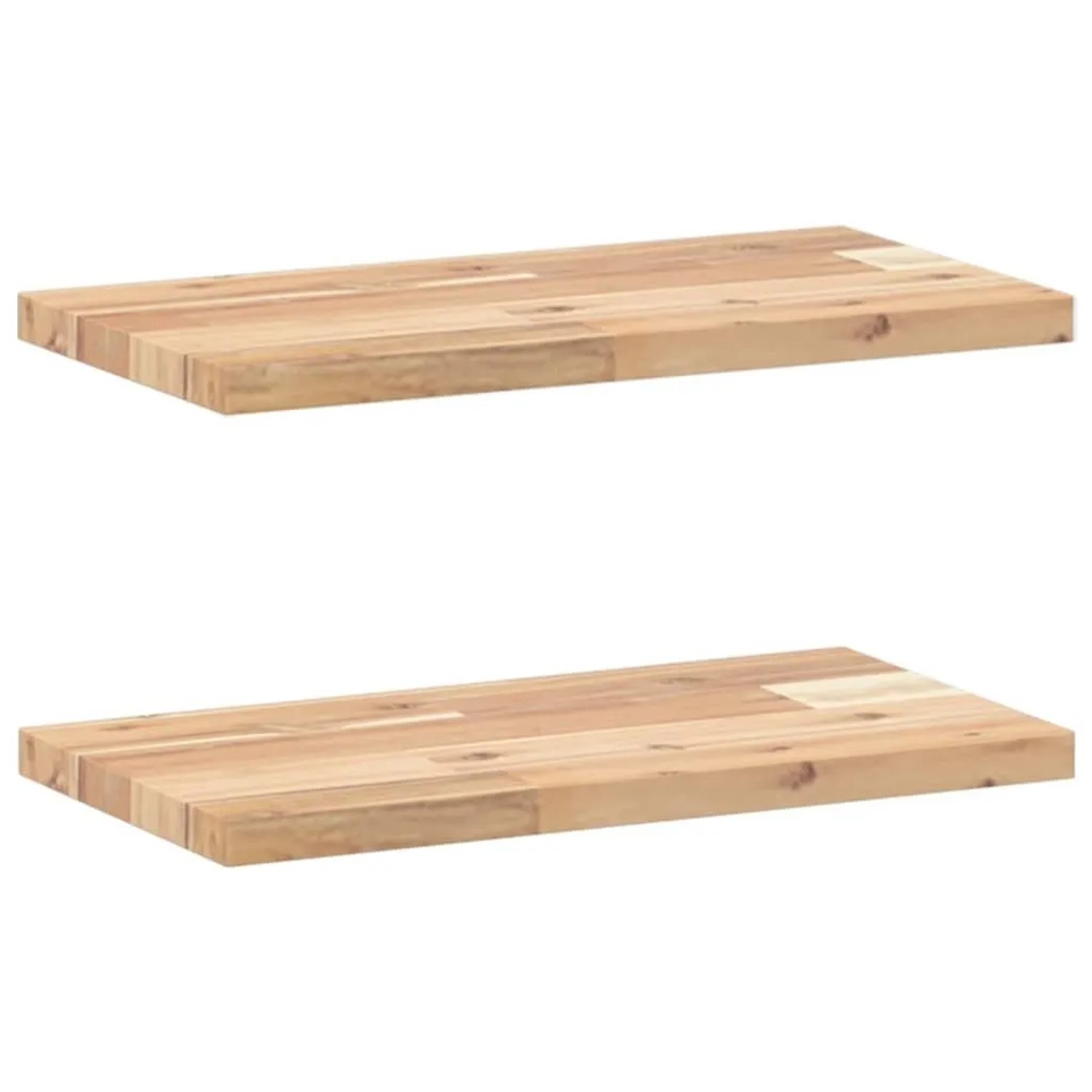 vidaXL Schweberegale 2 Stk 40x20x2 cm Massivholz Akazie Unbehandelt 3279336